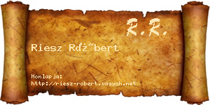 Riesz Róbert névjegykártya